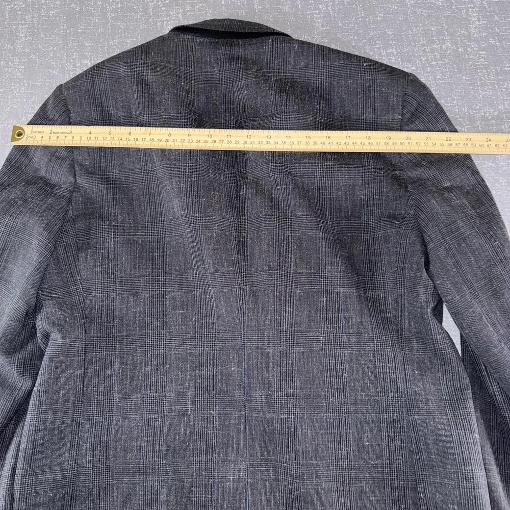 Pierre Cardin Blazer Mens 44 Gray Check Plaid Two Button Sport‎ Coat Jacket
